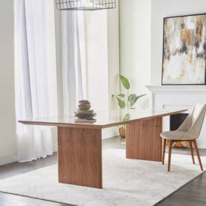 | طاولة طعام ٨ كراسي وسطح من الرخام