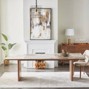 | طاولة طعام ٨ كراسي وسطح من الرخام