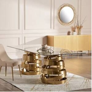 طاولة سفرة زجاجية بتصميم فاخر