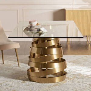 | طاولة سفرة زجاجية بتصميم فاخر