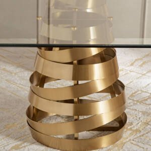 | طاولة سفرة زجاجية بتصميم فاخر