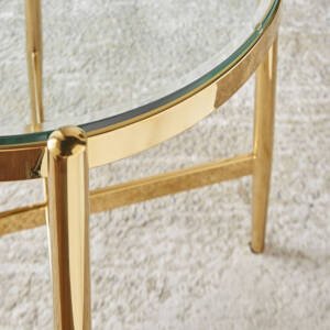 طاولة جانبية بسطح زجاج - مالوري 2 | طاولة جانبية بسطح زجاج - مالوري