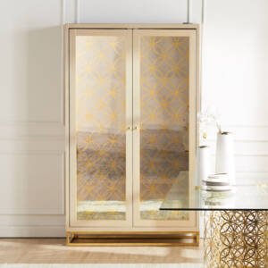 | بوفية بتصميم فاخر وقاعدة معدنة صلبة