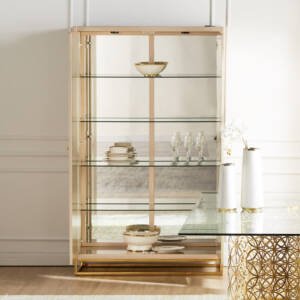 | بوفية بتصميم فاخر وقاعدة معدنة صلبة