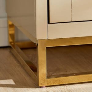 | بوفية بتصميم فاخر وقاعدة معدنة صلبة