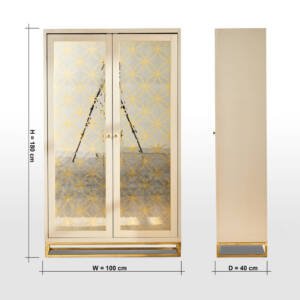 | بوفية بتصميم فاخر وقاعدة معدنة صلبة