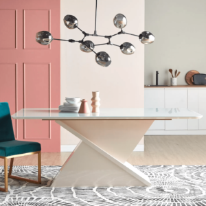 | طاولة سفرة +8 مقاعد بتصميم أنيق