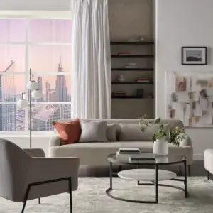 | طاولة قهوة زجاج وهيكل معدني