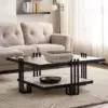 طاولة قهوة بسطح زجاج تصميم بيتسي