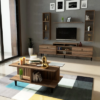 طقم طاولات تلفزيون وقهوة بتصميم فاخر