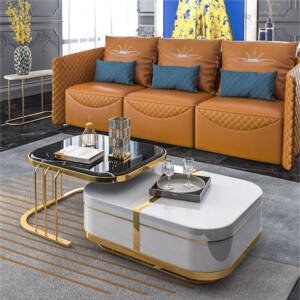 | طاولة قهوة مزدوجة علي الطراز الايطالي الفخم