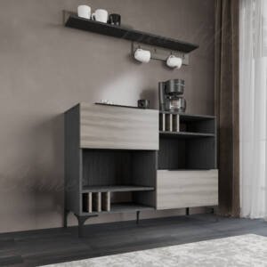 | طقم طاولات رمادي غامق مع رمادي فاتح