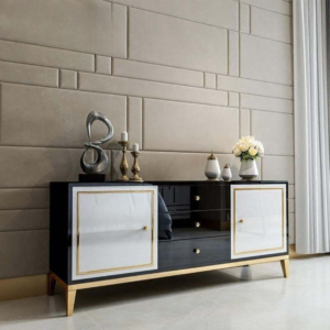 | بوفية خشب هندسي بتصميم فاخر