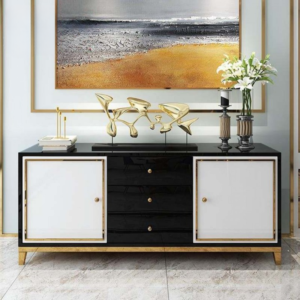 بوفية خشب هندسي بتصميم فاخر