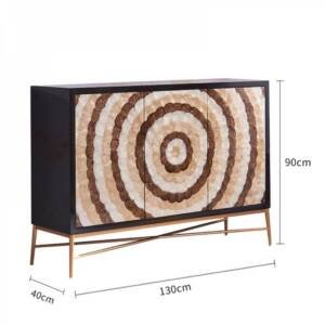 | بوفية فاخرة من الستيل المذهب والخشب