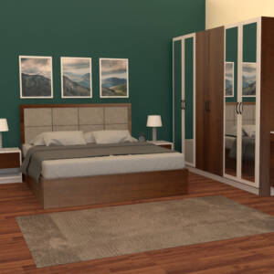 غرفة نوم كاملة بتصميم هادئ