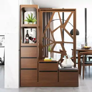 خزانة أحذية مع حاجز ديكوري – تصميم عملي وعصري 2×1 – أرفف داخلية وتنظيم ذكي – مثالية للمداخل