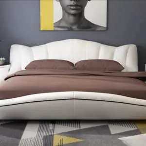 سرير نوم منحني مع 2 كومودينة