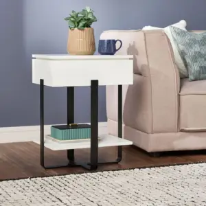 طاولة جانبية بسطح خشبي من كوزي