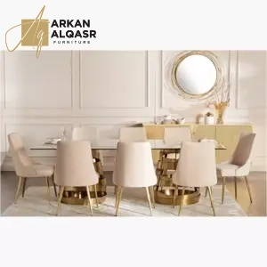 طاولة سفرة زجاجية بتصميم فاخر 2 طاولة سفرة زجاجية بتصميم فاخر