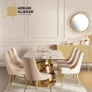 طاولة سفرة زجاجية بتصميم فاخر 3 طاولة سفرة زجاجية بتصميم فاخر