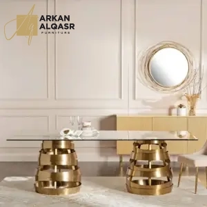 طاولة سفرة زجاجية بتصميم فاخر 4 طاولة سفرة زجاجية بتصميم فاخر