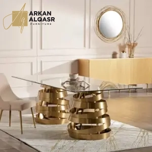 طاولة سفرة زجاجية بتصميم فاخر