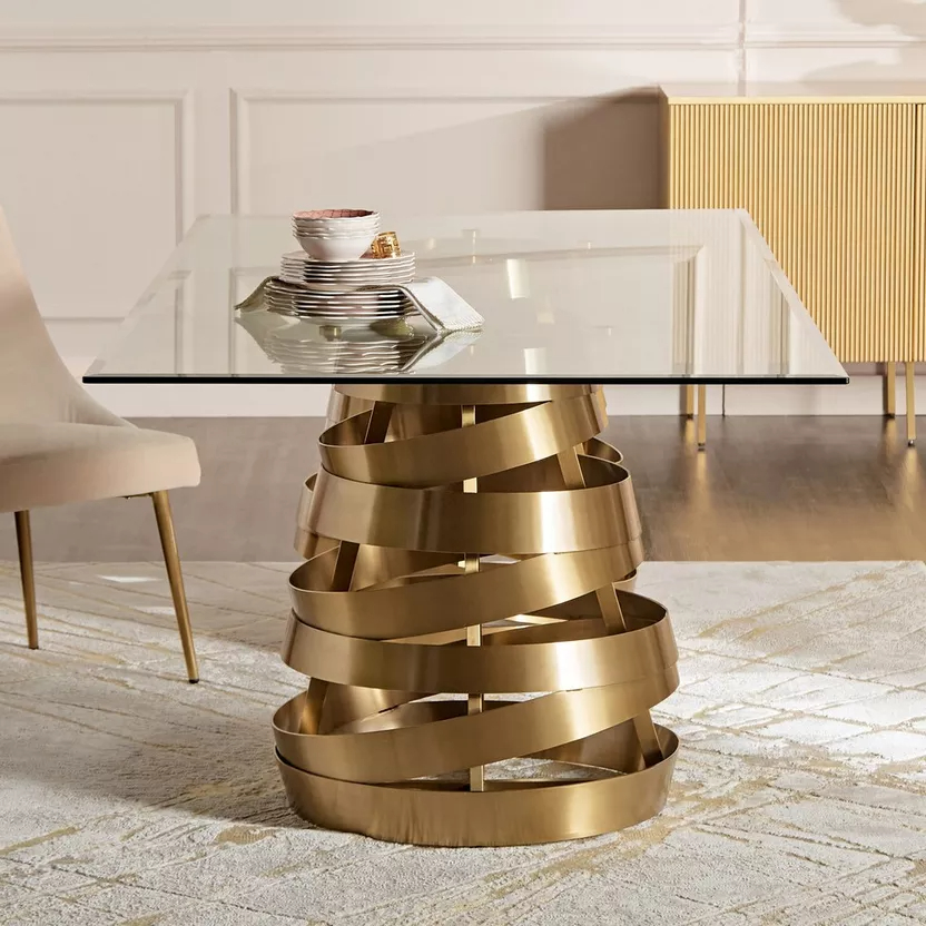 طاولة-طعام (7) طاولة سفرة زجاجية بتصميم فاخر