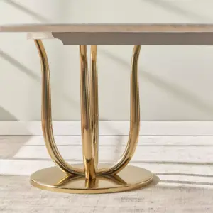 | طاولة طعام رخام مع 10 كراسي بتصميم فاخر