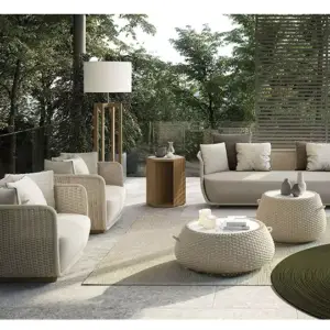 طقم كنب روتان خشبي حديث