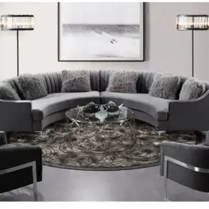 طقم كنب زاوية بشكل حرف ال مع كرسيين مفردين – تصميم مريح وتنجيد فاخر – مثالي لغرف المعيشة العصرية 4 طقم كنب زاوية بشكل حرف ال مع كرسيين مفردين – تصميم مريح وتنجيد فاخر – مثالي لغرف المعيشة العصرية