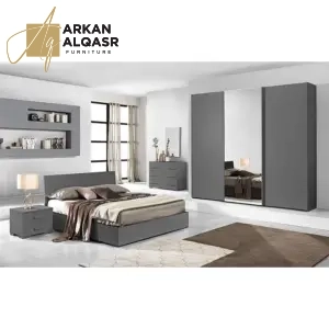 غرفة نوم 5 قطع من ريترو فيرنيتشير - رمادى