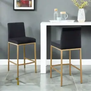 كرسي بار لون ذهبي و أسود انيق