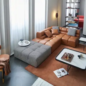 | كنب جلد منقسمة بتصميم اوروبي