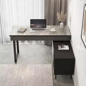 مكتب مع خزينة جانبية بتصميم معاصر 2 مكتب مع خزينة جانبية بتصميم معاصر