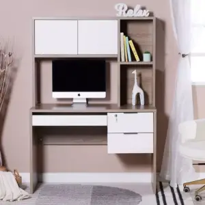 مكتب فخم بتصميم أنيق وتخزين عملي 1 مكتب فخم بتصميم أنيق وتخزين عملي