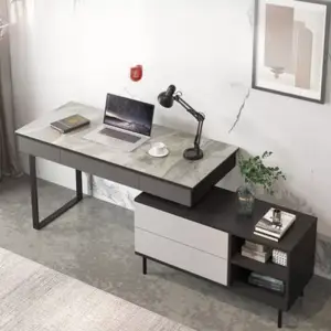 مكتب مع خزينة جانبية بتصميم معاصر 4 مكتب مع خزينة جانبية بتصميم معاصر