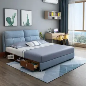 سرير مودرن مع اماكن تخزين متعددة 2 سرير مودرن مع اماكن تخزين متعددة