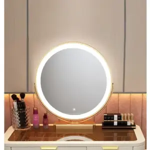 | تسريحة غرفة نوم مغطاة بالجلد الفخم