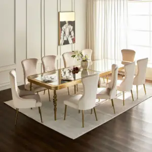 سفرة طعام مع 10 مقاعد بتصميم راقي