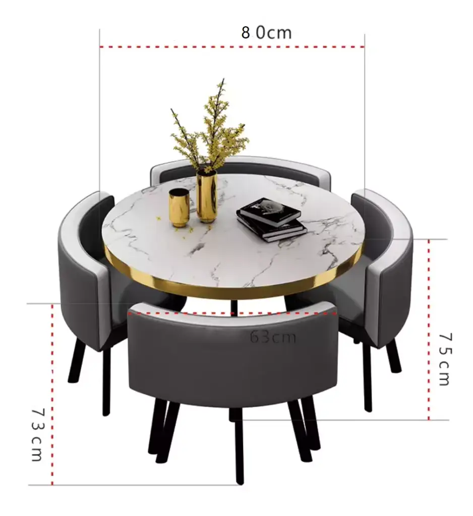 طقم طاولة طعام دائرية مع اربع كراسي