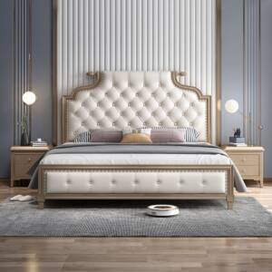 | سرير مودرن بتصميم فاخر مع 2 كمودينة