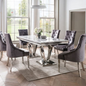 | طاولة طعام رخام مستطيلة مودرن