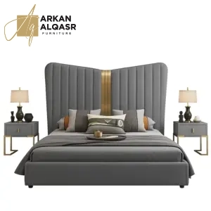 سرير مع 2 كمودينة بتصميم ملكي 9 سرير-3