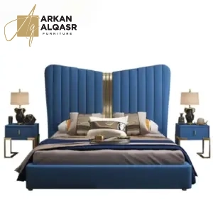 سرير مع 2 كمودينة بتصميم ملكي 5 سرير