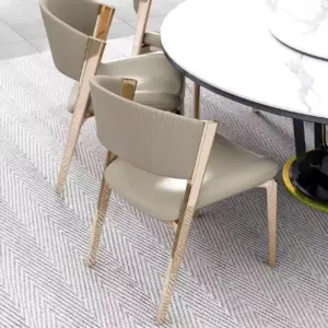 كرسي طاولة طعام بمسند مريح بتصميم فخم