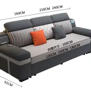 | كنب سرير مع مساحة تخزين فاخرة