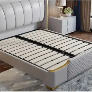 سرير حديث بتصميم راقي مع وحدات تخزين داخلية