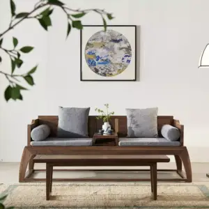 | كنب خشب ثنائي بتصميم حديث