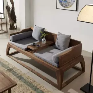 | كنب خشب ثنائي بتصميم حديث